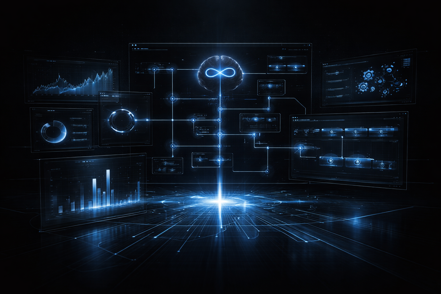 Infinity intelligence surface connecting decision-making, execution, and growth visibility.